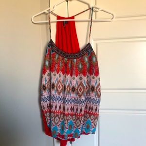 Red Pattern Tank Top